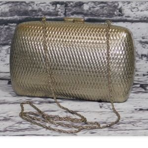 Shals International Silver Metal Evening Bag